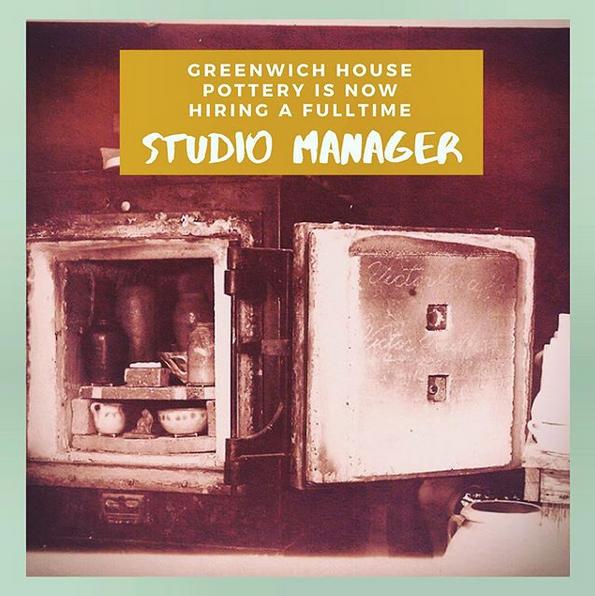 Greenwich House Pottery hiring Studio Manager